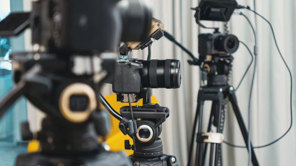 Cinema camera rental in Nepal with professional filmmaking cameras set up for production use